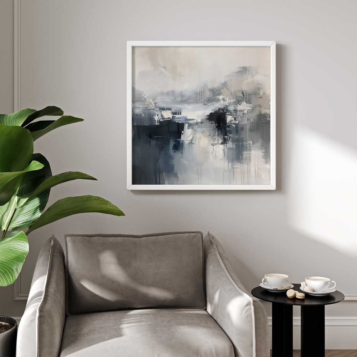 Modern Abstract Square Wall Art, Japandi Decor - Image 3