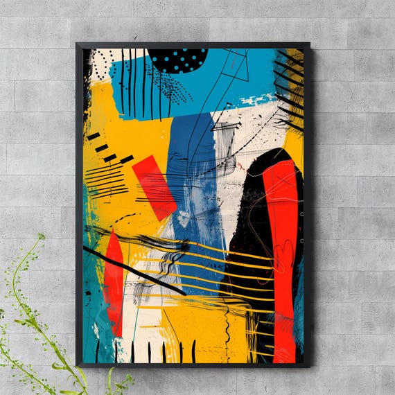 Modern Abstract Wall Art Print Bold Colorful Composition