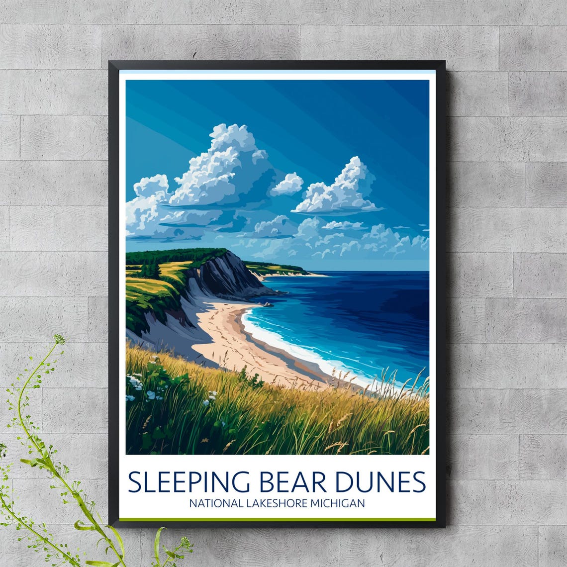 Sleeping Bear Dunes National Lakeshore Michigan Travel Poster