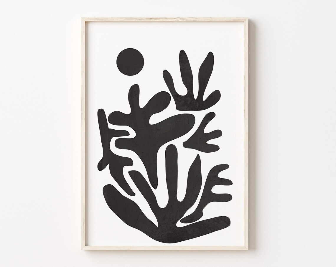 Abstract Coral Print Matisse Style Art Print Print Modern Abstract Art Modern Print