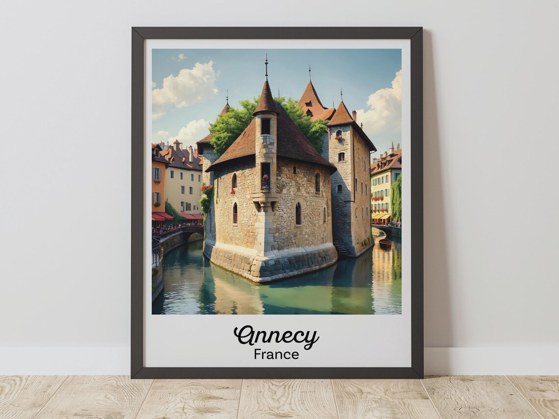 Annecy Print Palais De Lisle Wall Art Vintage France Travel Poster French Countryside Decor