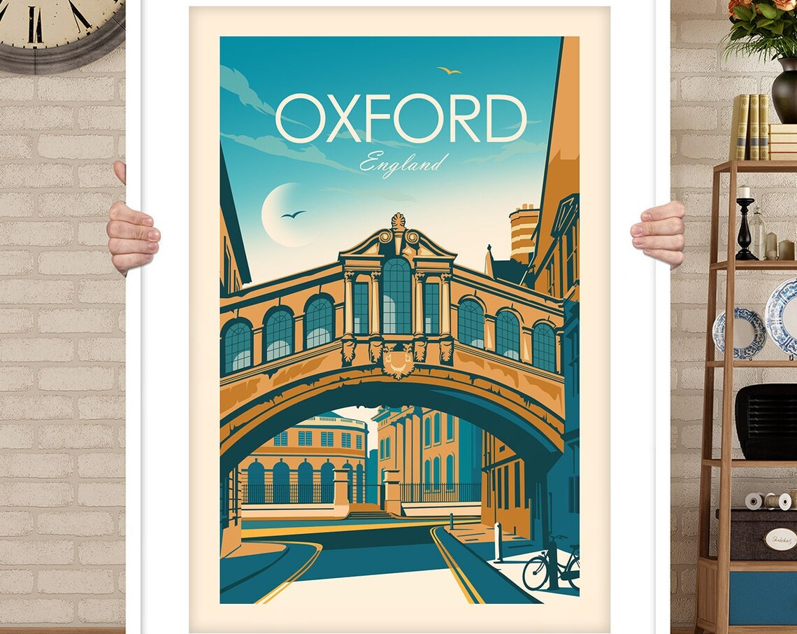 Oxford Travel Poster, England University Print - Image 2