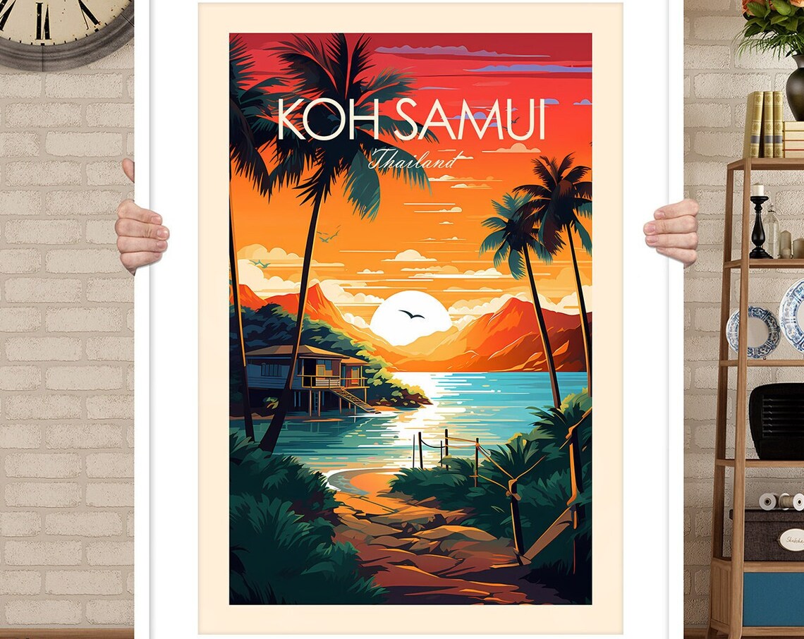 Koh Samui Thailand Travel Poster, Wall Art Decor - Image 3