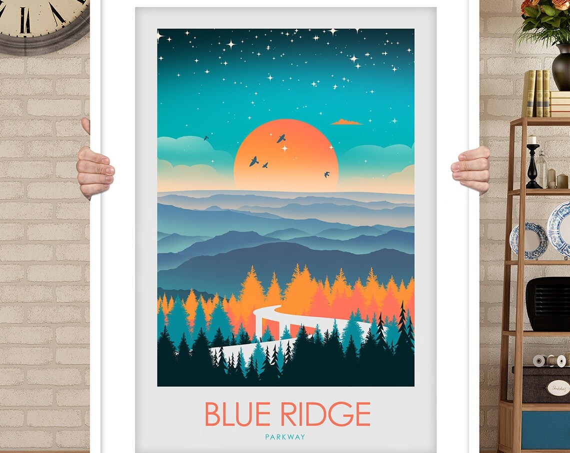 Blue Ridge Mountains Travel Poster, Wall Art Print - Image 3