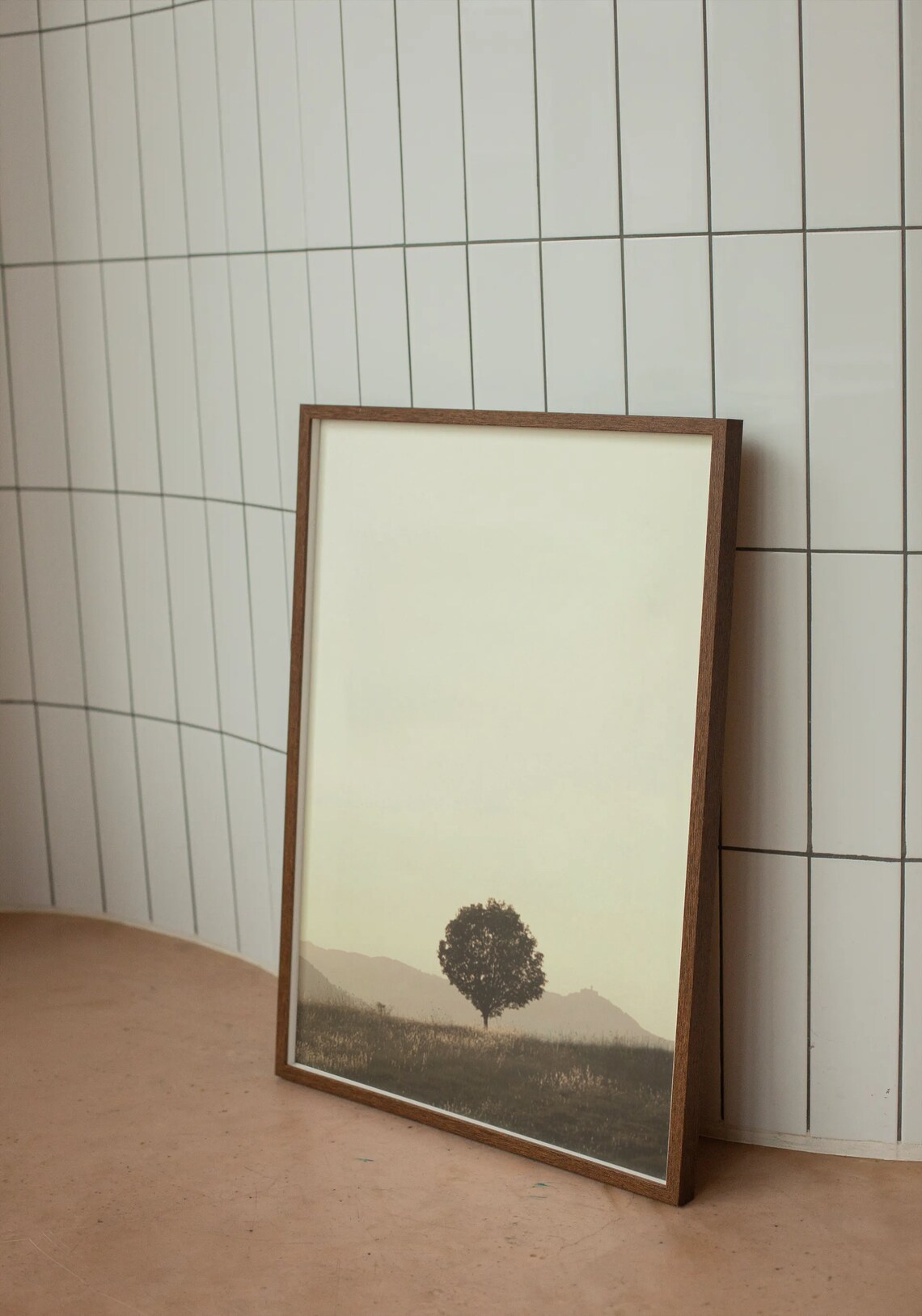 Lone Tree On Hill Sunset Poster Golden Warm Countryside Scene - Image 2
