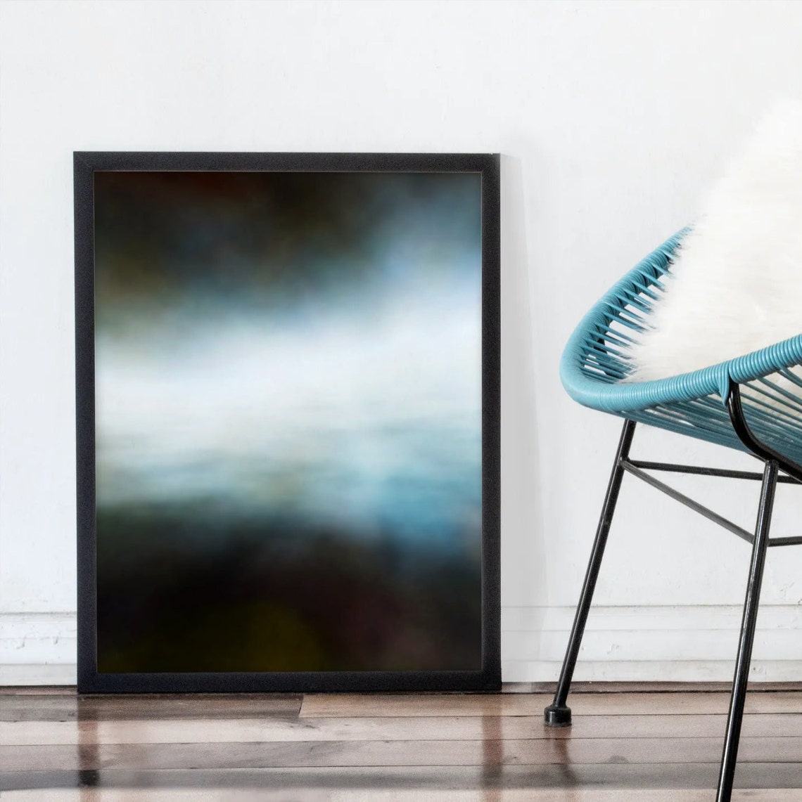 Misty Water Blur Poster Soft Blue Gray Abstract Ocean Haze Scene - Image 3