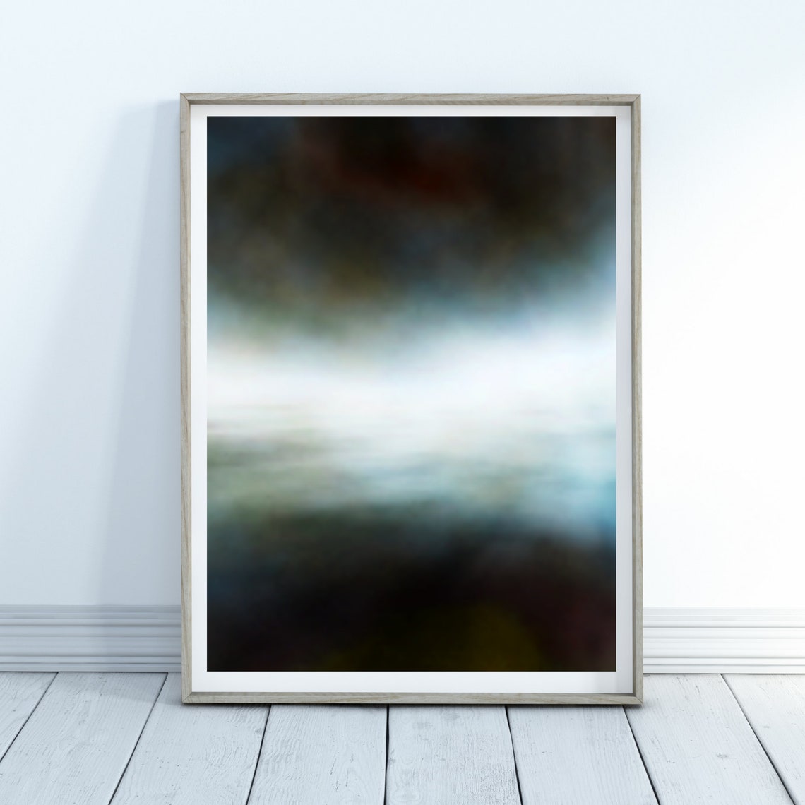 Misty Water Blur Poster Soft Blue Gray Abstract Ocean Haze Scene