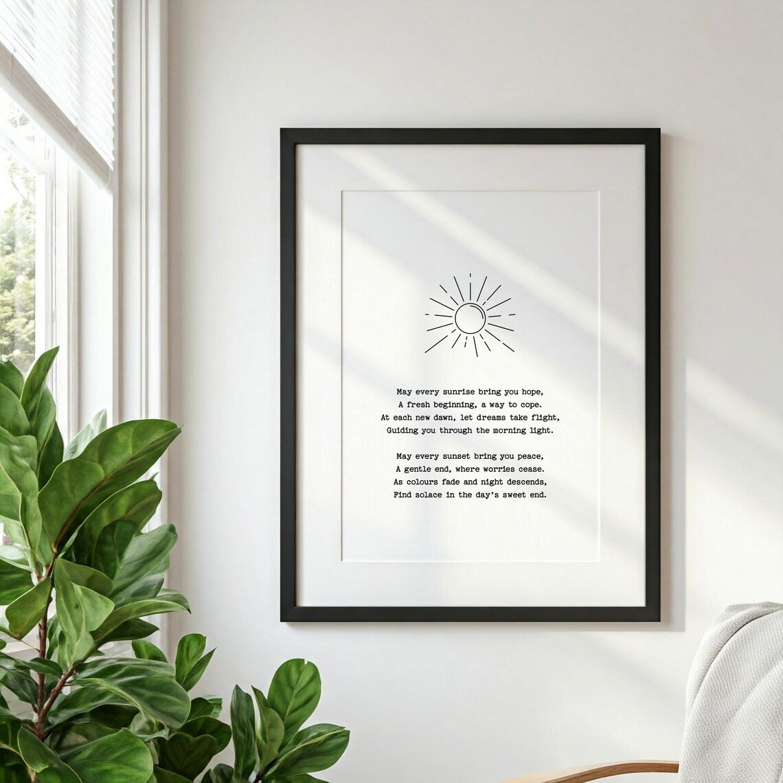 May Every Sunrise Bring You Hope Sunrise Poem Sun Line Art Poster