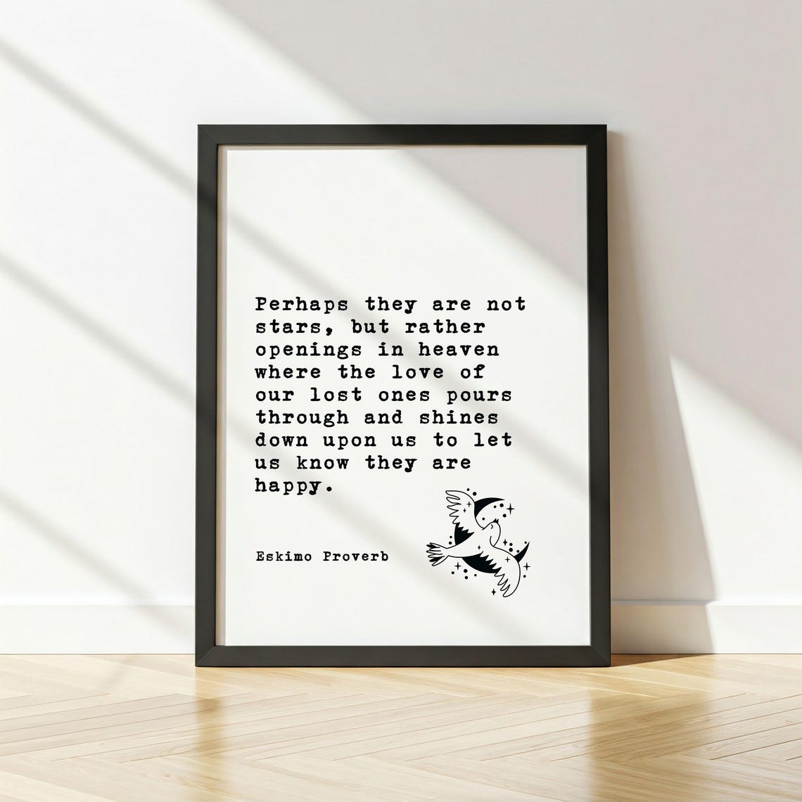 Condolence Gift Perhaps They Are Not Stars But Openings In Heaven Eskimo Proverb Wall Art - Image 2