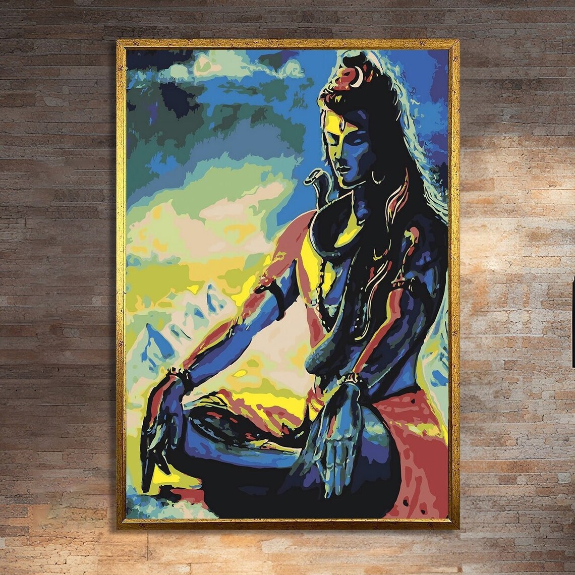 Shiva Painting, Spiritual Meditation Wall Decor