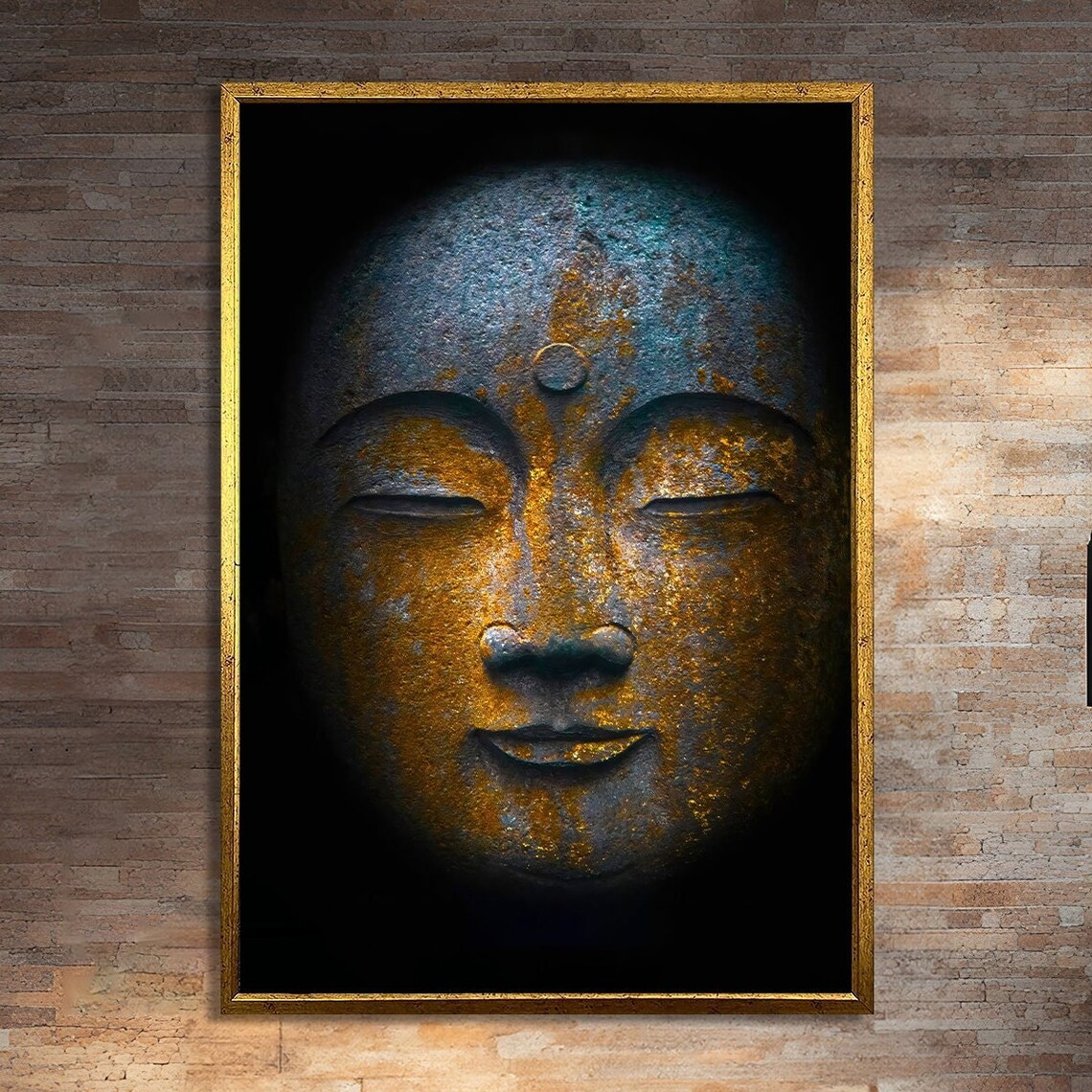 Serene Buddha Painting, Meditative Wall Decor