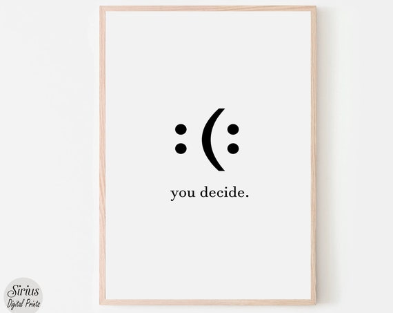 Decide Smile Home Office Wall Decor Inspirational Art Motivational Quote Poster Print Dorm Large