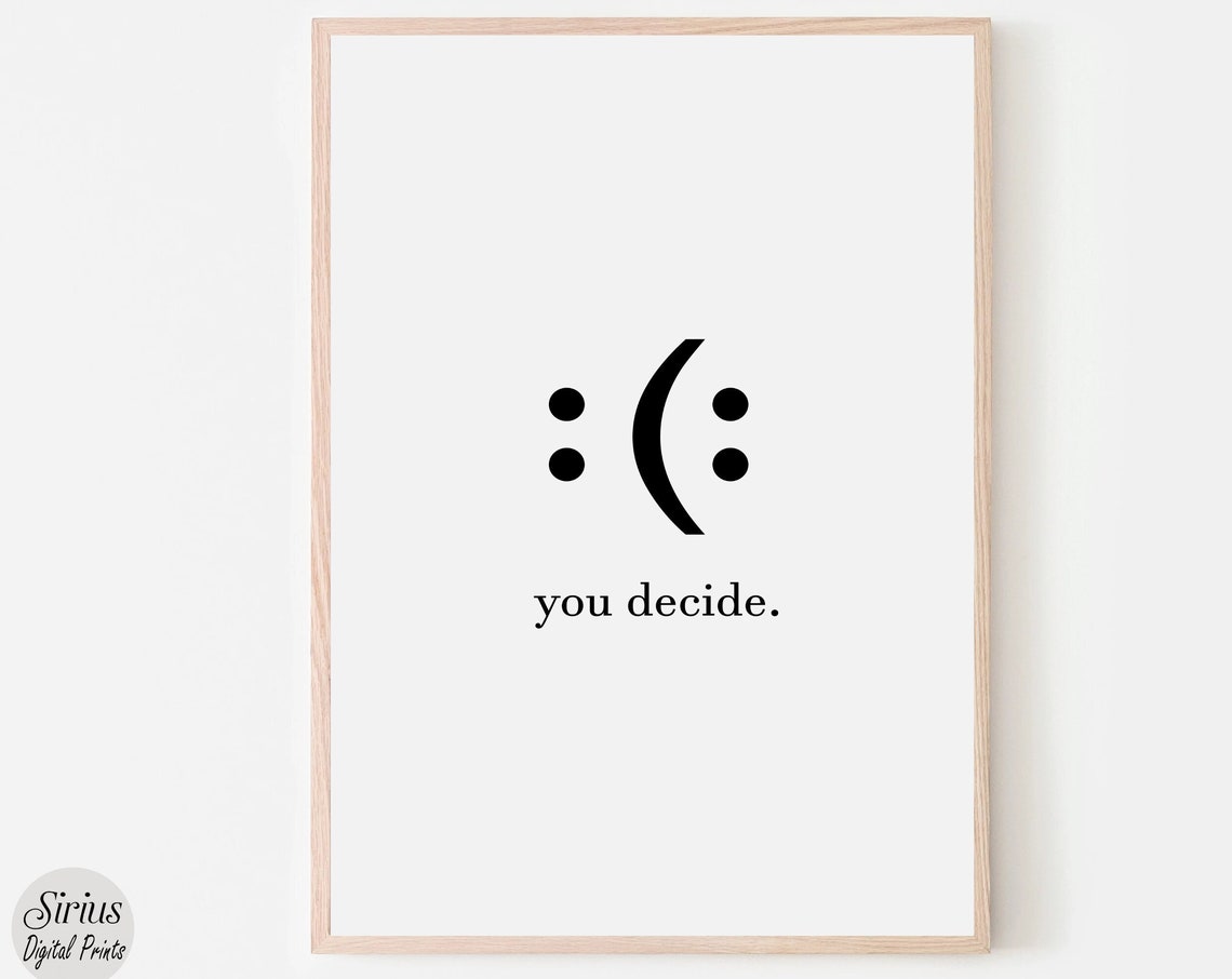 Decide Smile Home Office Wall Decor Inspirational Art Motivational Quote Poster Print Dorm Large