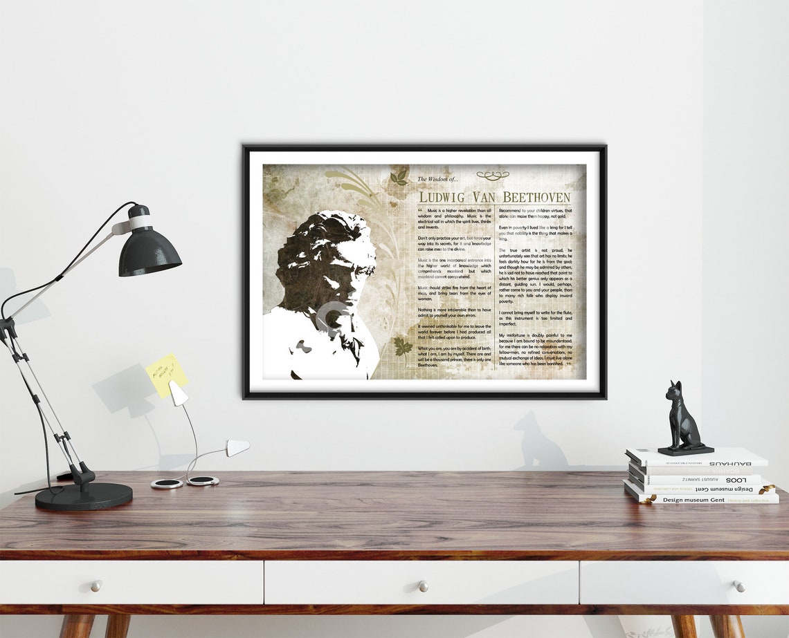 Ludwig van Beethoven Quotes Poster Wisdom Collage Composer Decor Gift - Image 3