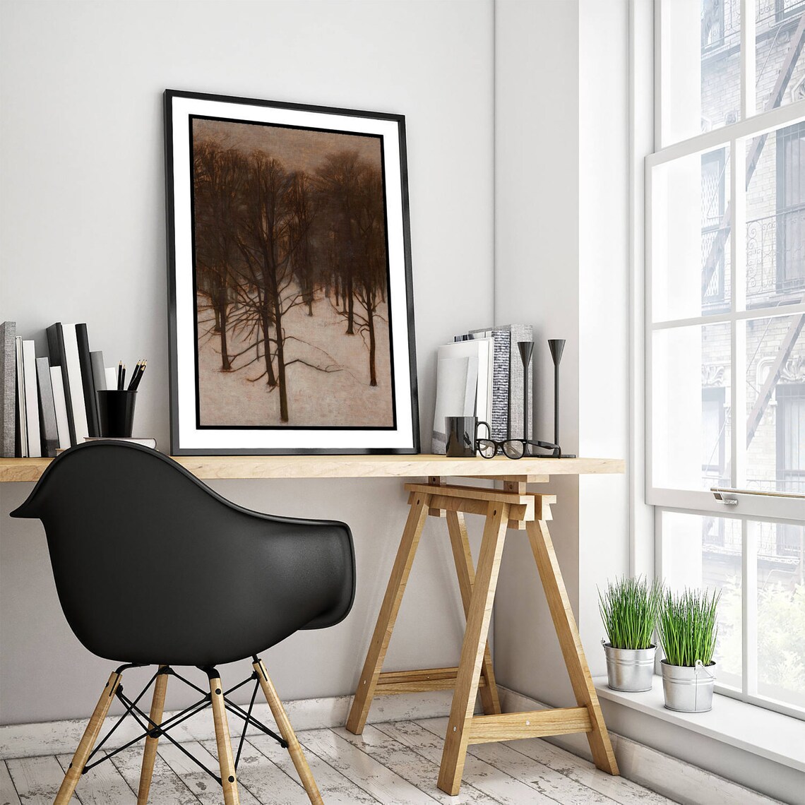 Sondermarken Park In Winter, Classic Art Print - Image 3