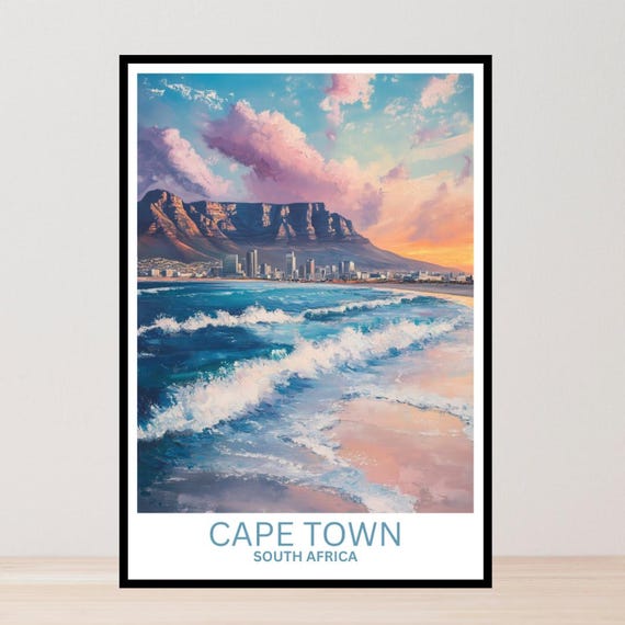 Cape Town Travel Poster Art Gifts Home Decor Wall South Africa Prints Framed