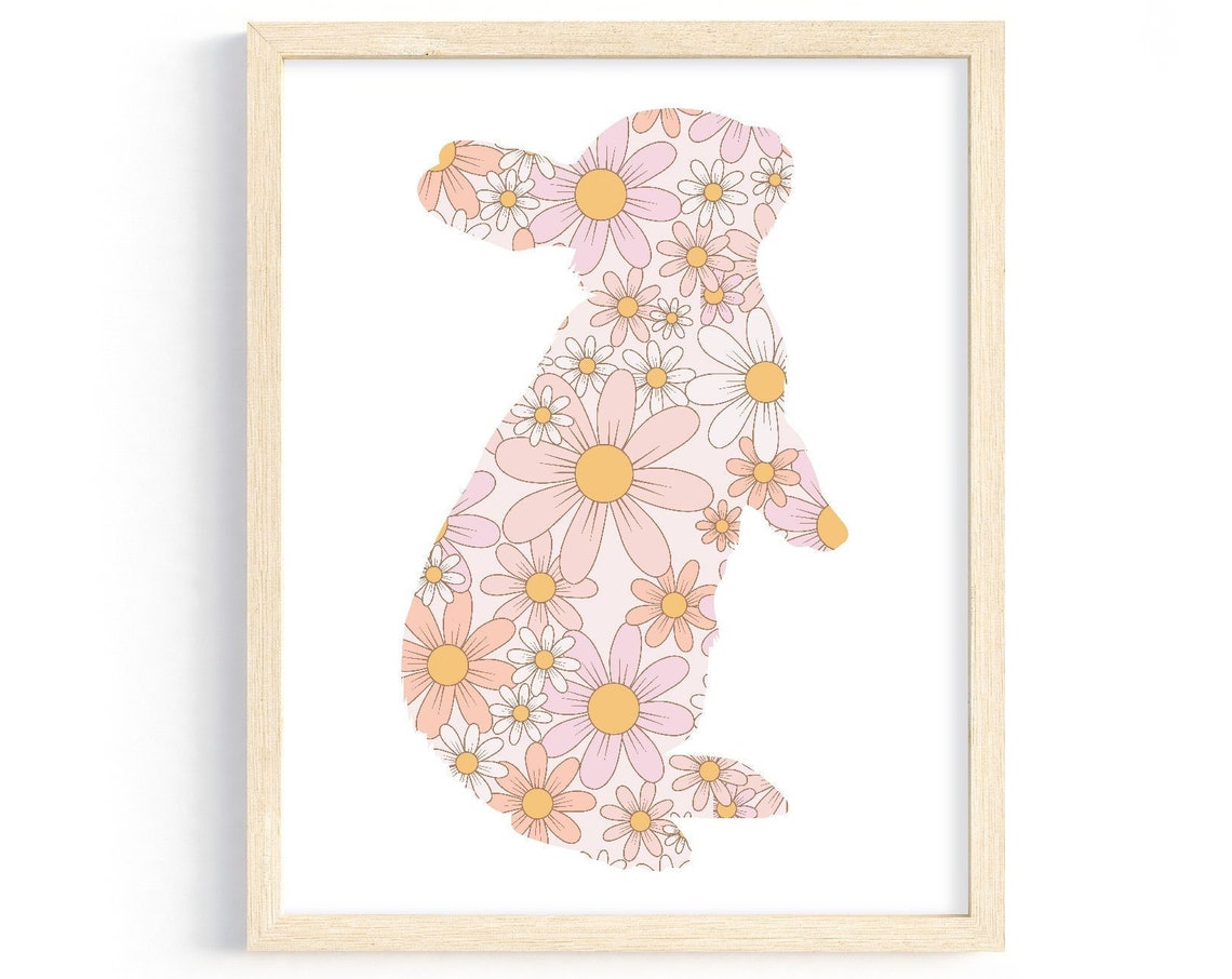 Cute Rabbit Easter Retro Spring Poster