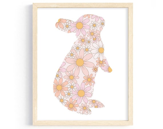 Cute Rabbit Easter Retro Spring Poster