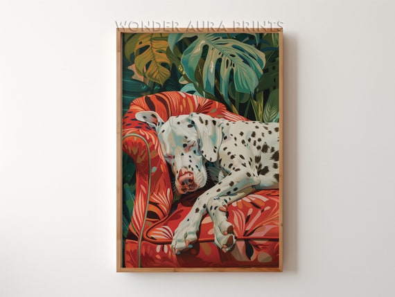 Sleeping Dalmatian Maximalist Bedroom Wall Art Print Dopamine Decor Jungle Wonder Aura Prints
