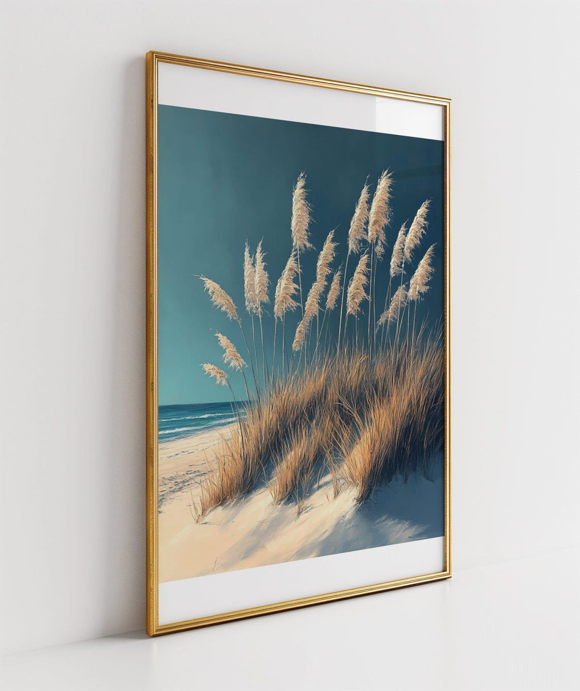 Coastal Beach Dune Grass Poster With Calm Teal Ocean Backdrop - Image 3