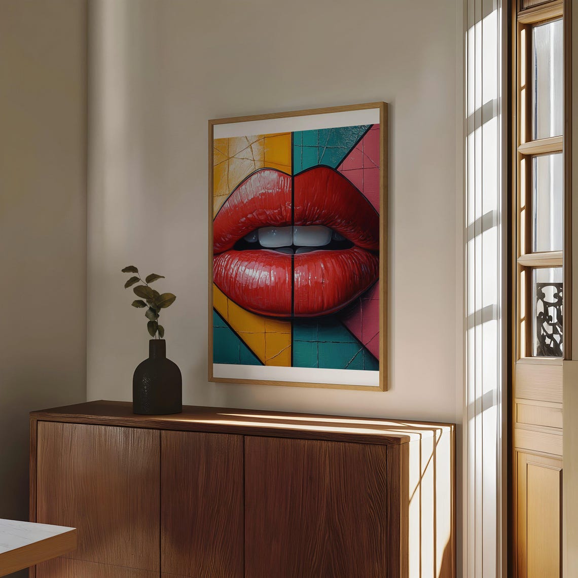 Vibrant Pop Art Lips Print Modern Wall Art Colourful Home Dcor Lip Art Print Contemporary Art Poster Bold Wall Art - Image 4