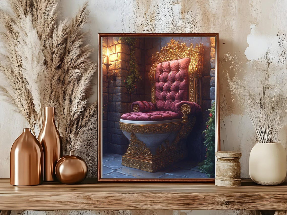 Luxurious Throne Wall Art Medieval Chair Poster Royalty Inspired Dcor Castle Dcor Artwork Gilded Throne Print Regal Wall Art - Image 5