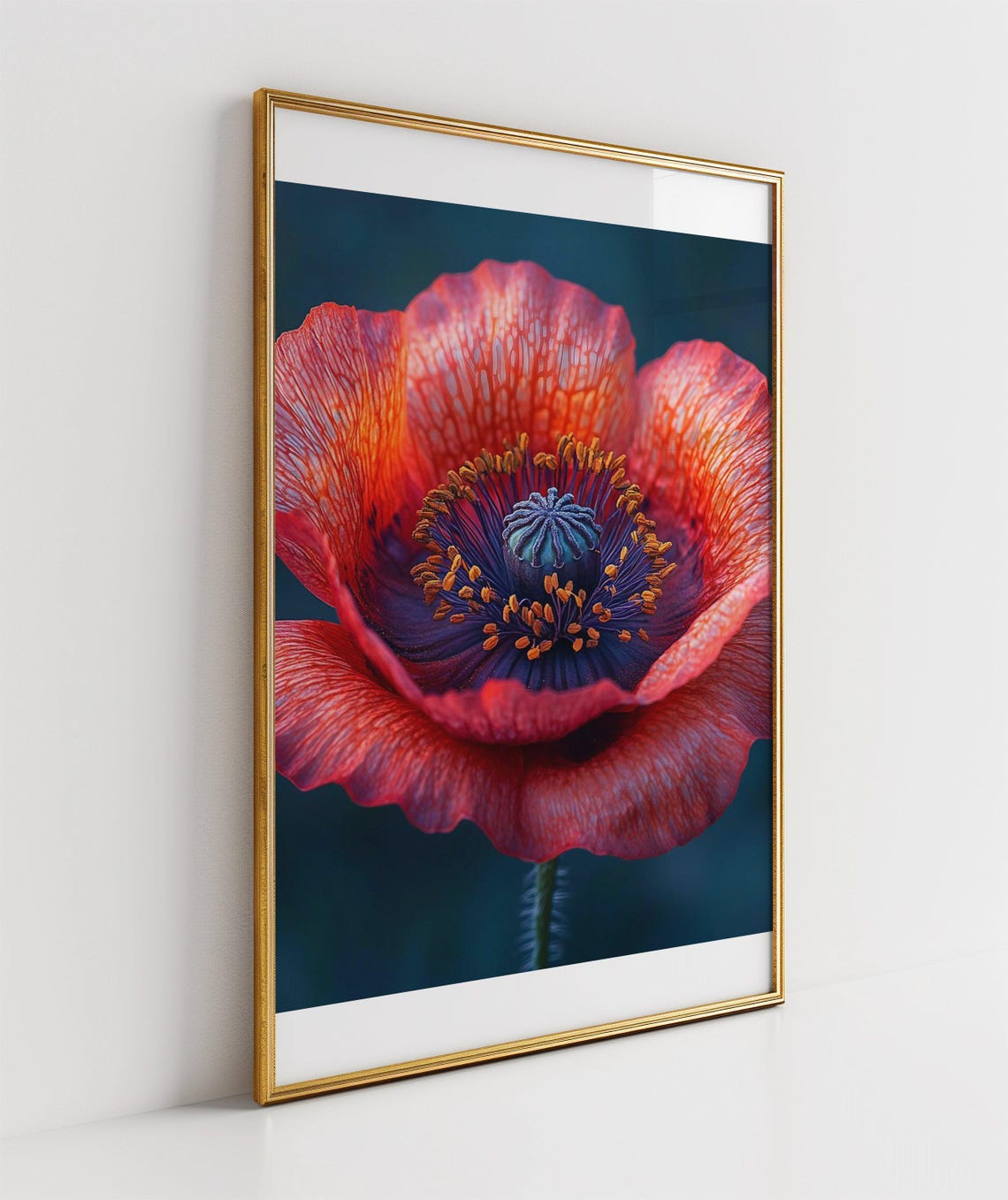 Red Poppy Close Up Poster Vivid Botanical Macro Flower Art Decor - Image 4