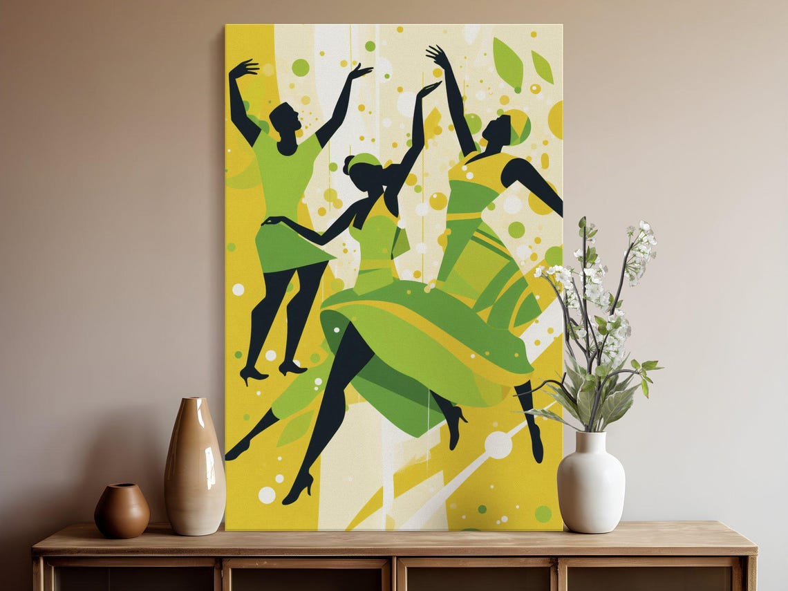 Abstract Dancer Wall Art Print Contemporary Dance Movement Art Vibrant Yellow And Green Home Dcor Modern Wall Dcor New Home Gift - Image 5