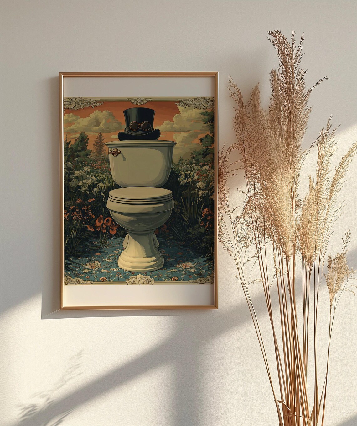 Whimsical Toilet Art Print Funny Steampunk Wall Dcor Surreal Bathroom Poster Unique Artwork Quirky Home Decoration - Image 2