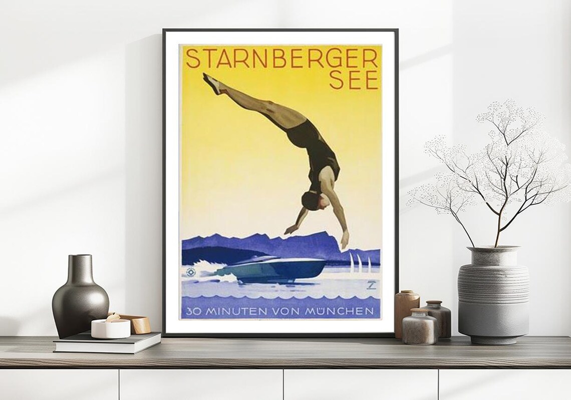 Starnberger See Vintage Sports Travel Poster Art Print - Image 2