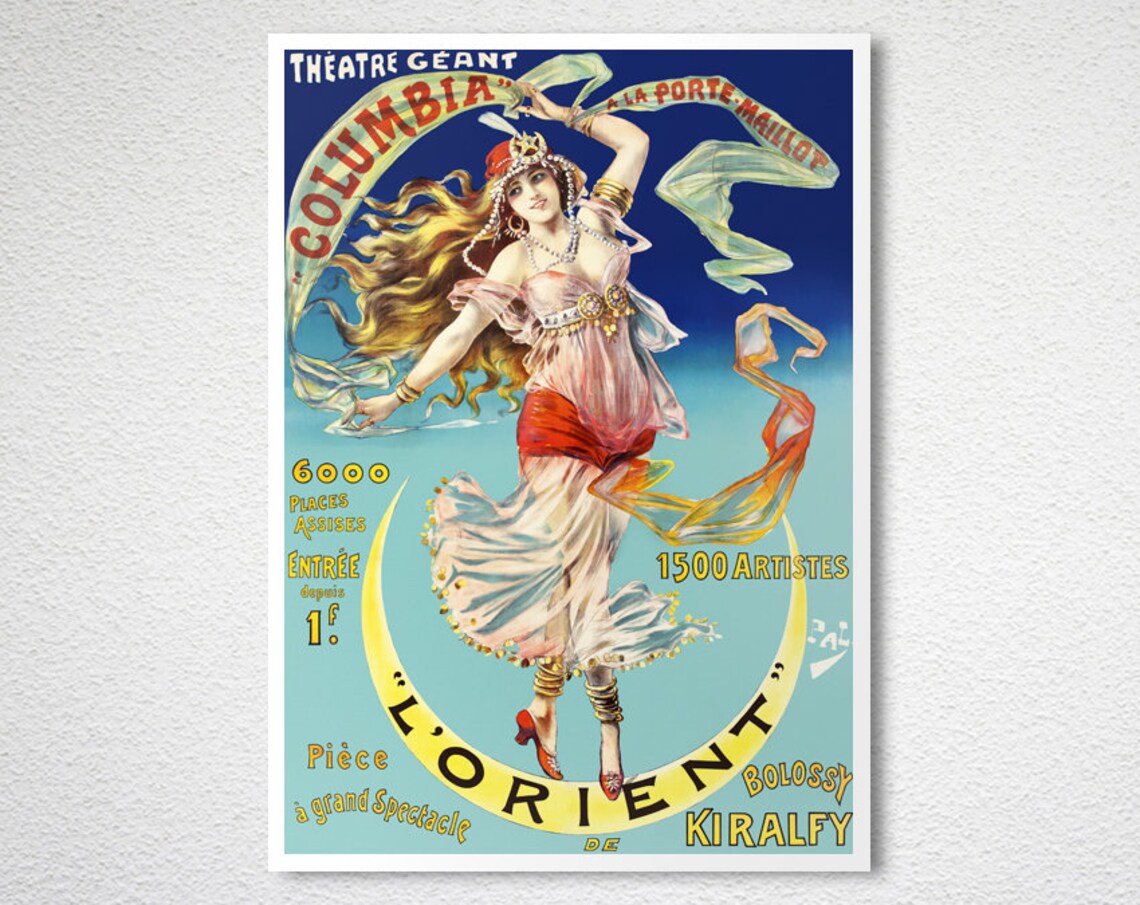 Columbia L Orient Kiralfy Giant Theatre Vintage Paris Show Poster - Image 2