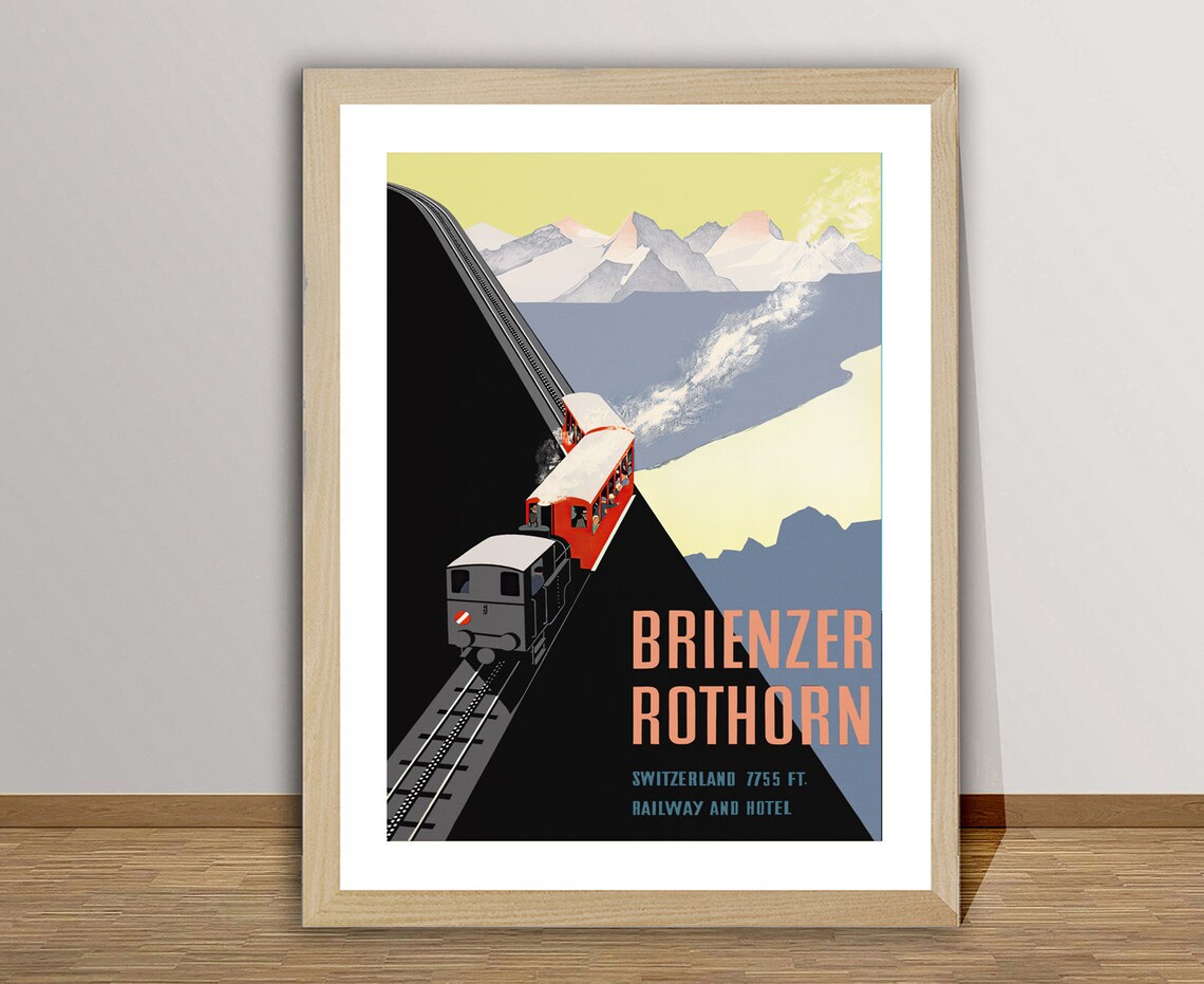 Brienzer Rothorn Switzerland Vintage Travel Poster