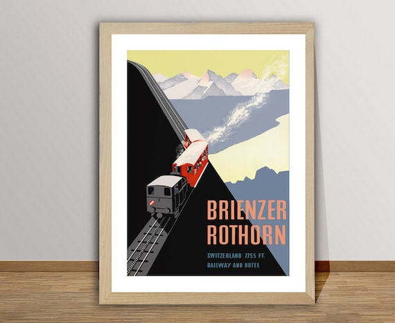 Brienzer Rothorn Switzerland Vintage Travel Poster