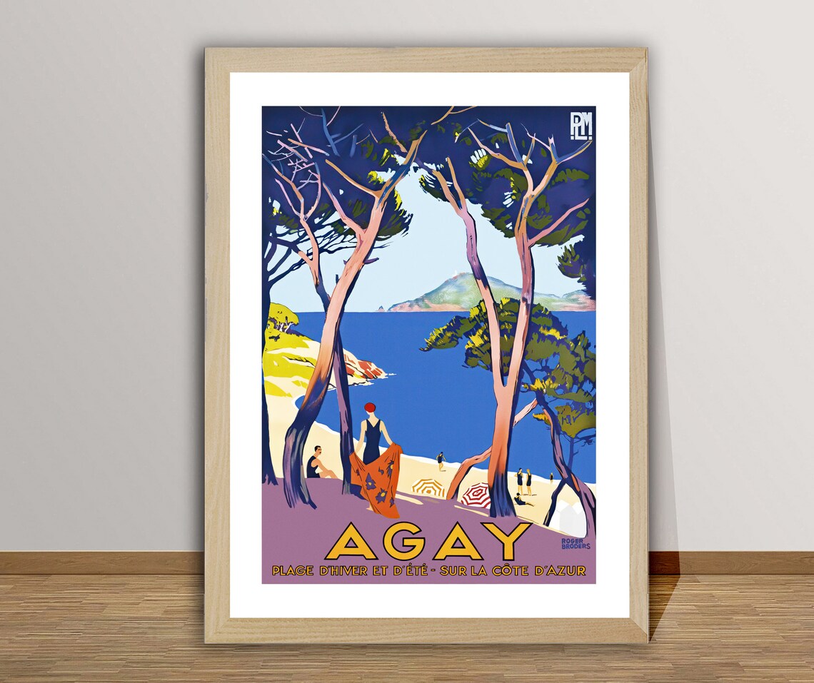 Agay Plage D'Hiver Et D'Ete, Vintage Travel Poster - Image 2