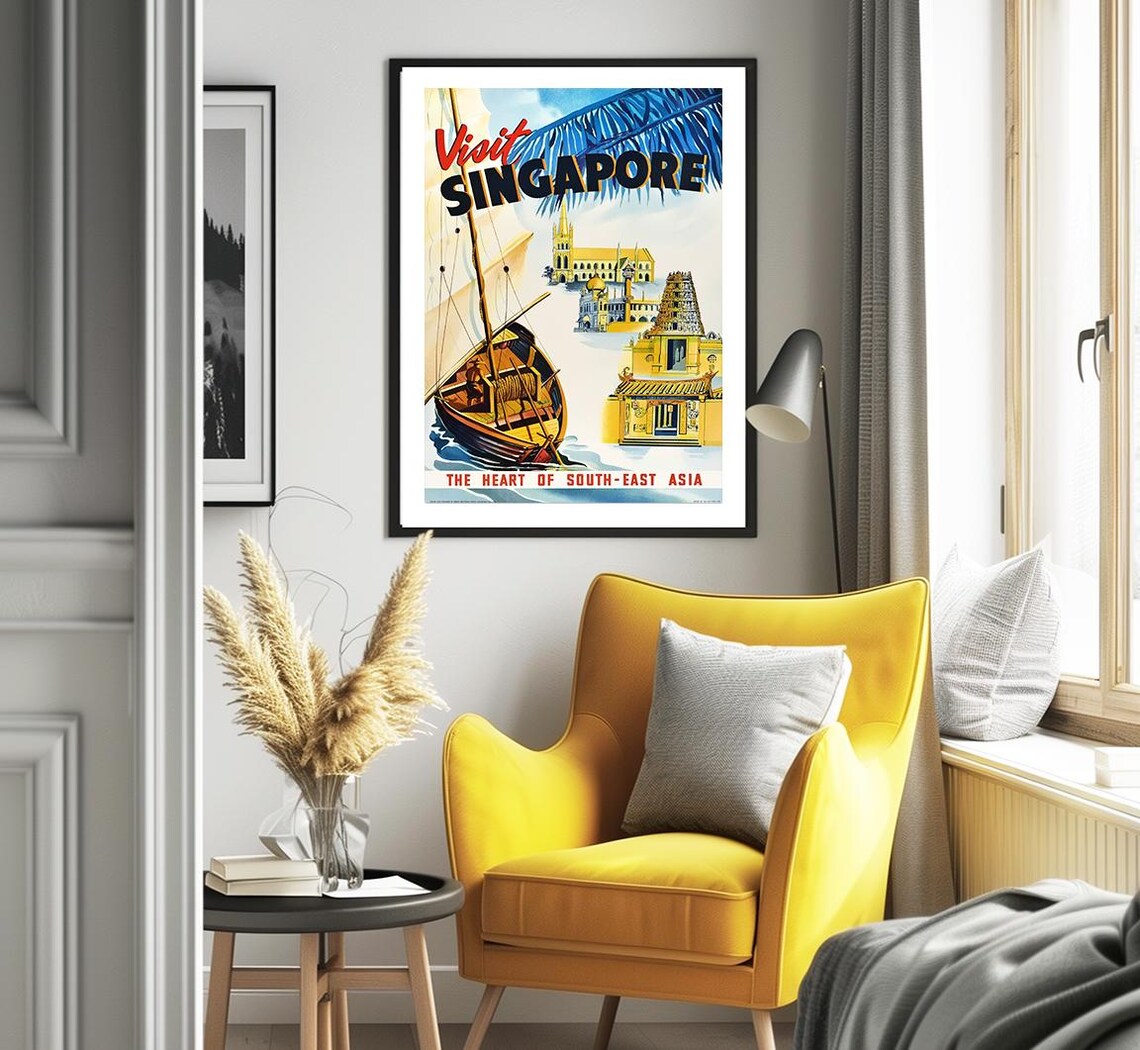 Visit Singapore Vintage Travel Poster Art Print