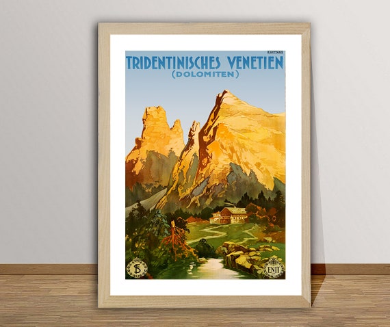 Dolomiten Tridentinisches Venetien Vintage Travel Poster Poster Paper Or Print Gift Idea Wall Decor