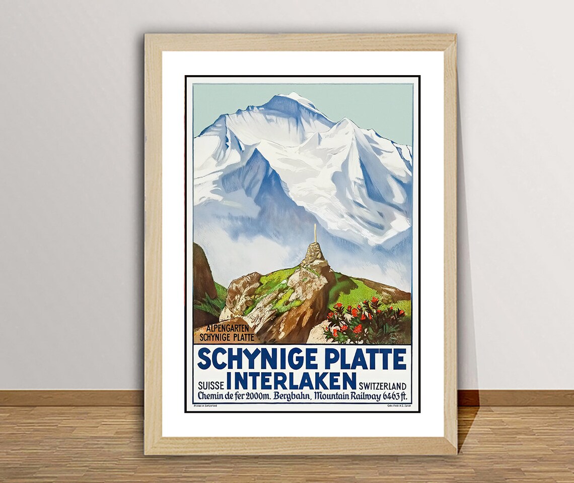 Schynige Platte Interlaken Berner Oberland Travel Poster
