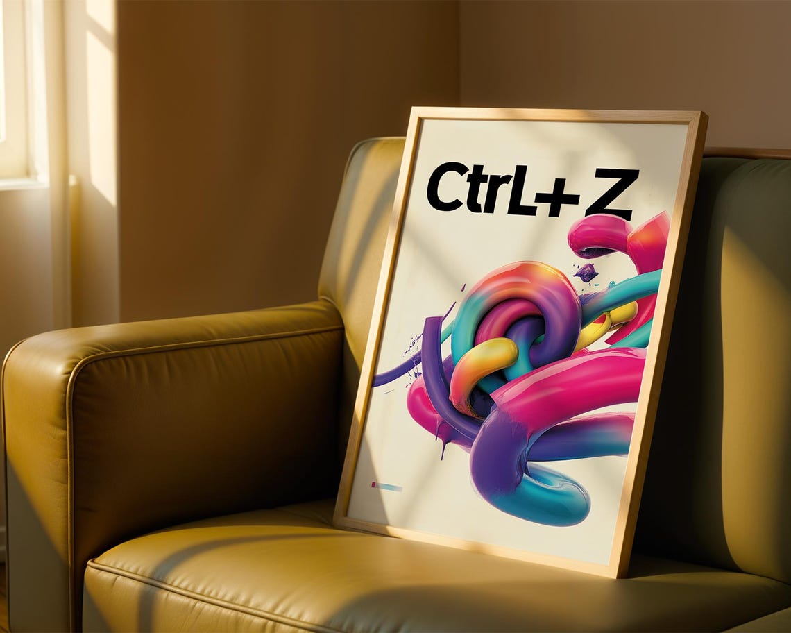 Ctrl+Z Graphic Designer Colorful Glossy 3D Abstract Tech Office Poster - Image 4