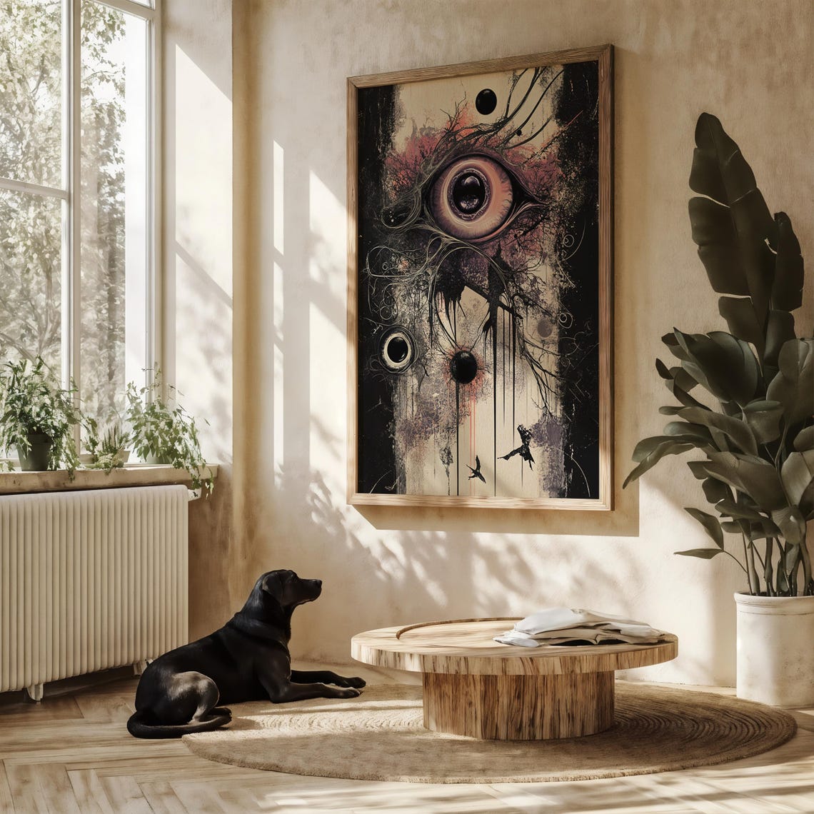 Surreal Gothic Eye Mystical Dark Fantasy Ink Sketch Horror Wall Art - Image 4
