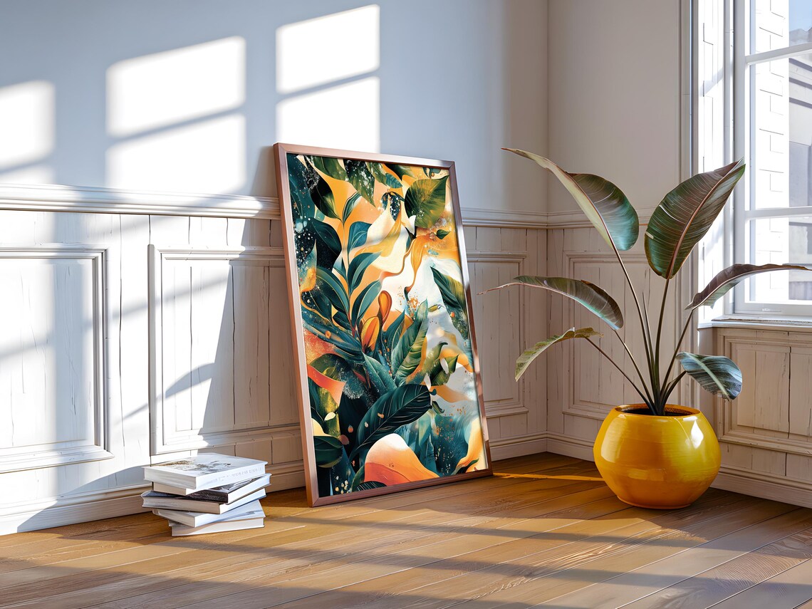 Lush Botanica Art Print Vibrant Tropical Foliage Modern Nature Wall Decor - Image 2