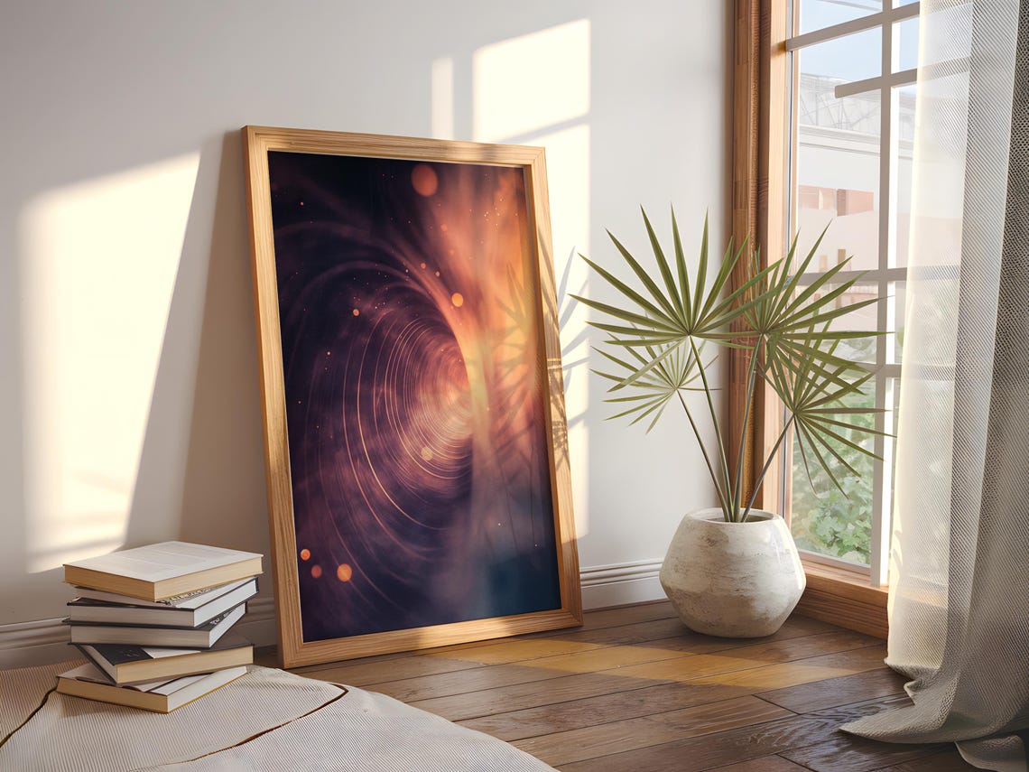 Cosmic Vortex Tunnel Abstract Celestial Swirl Futuristic Art Poster - Image 2
