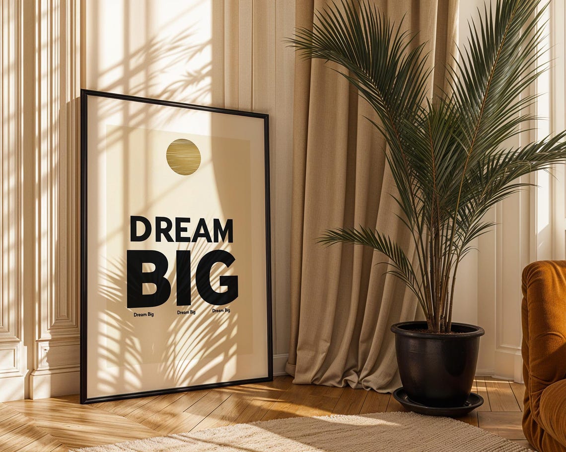 Dream Big Motivational Modern Minimalist Typography Quote Poster - Image 2