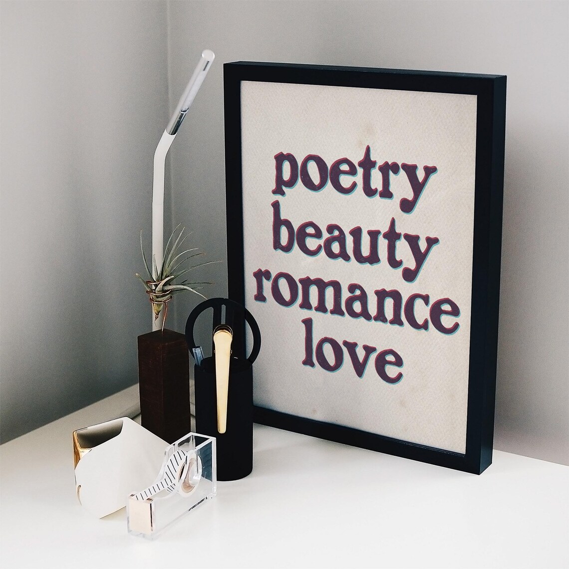 Dead Poets Society Poetry Beauty Romance Love Purple Quote Wall Art Print - Image 3