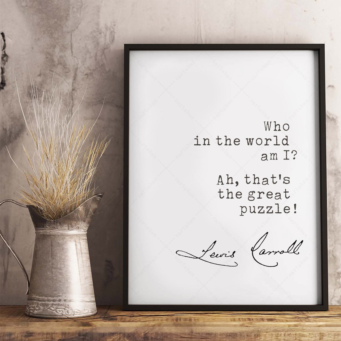 Lewis Carroll Who in the World Am I Alice Great Puzzle Quote Poster - Image 3