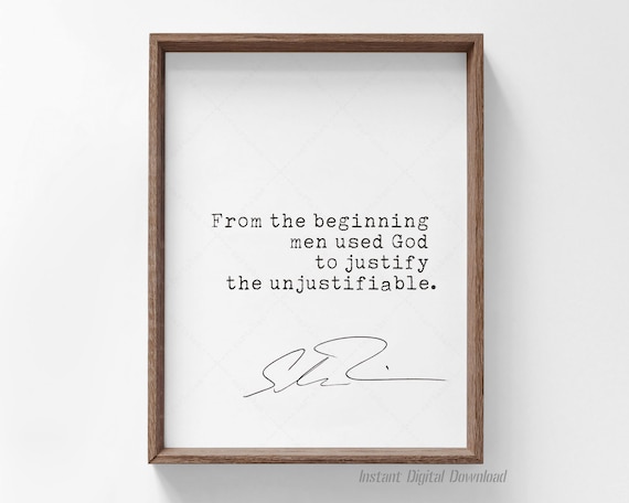 Salman Rushdie From The Beginning Men Used God Quote Print Poster