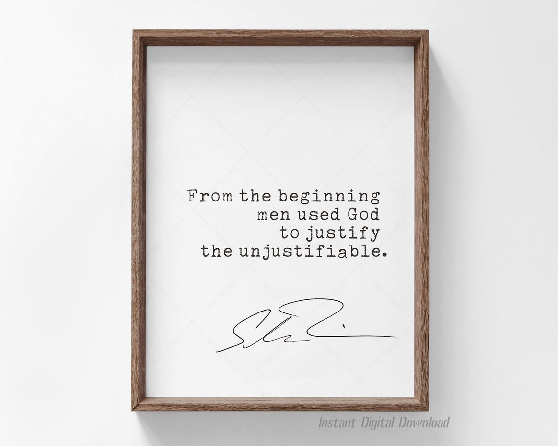 Salman Rushdie From The Beginning Men Used God Quote Print Poster