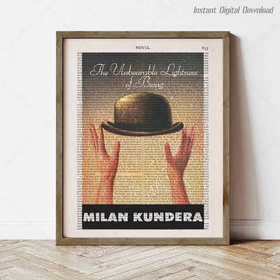 Milan Kundera The Unbearable Lightness Of Being Book Cover Art Poster
