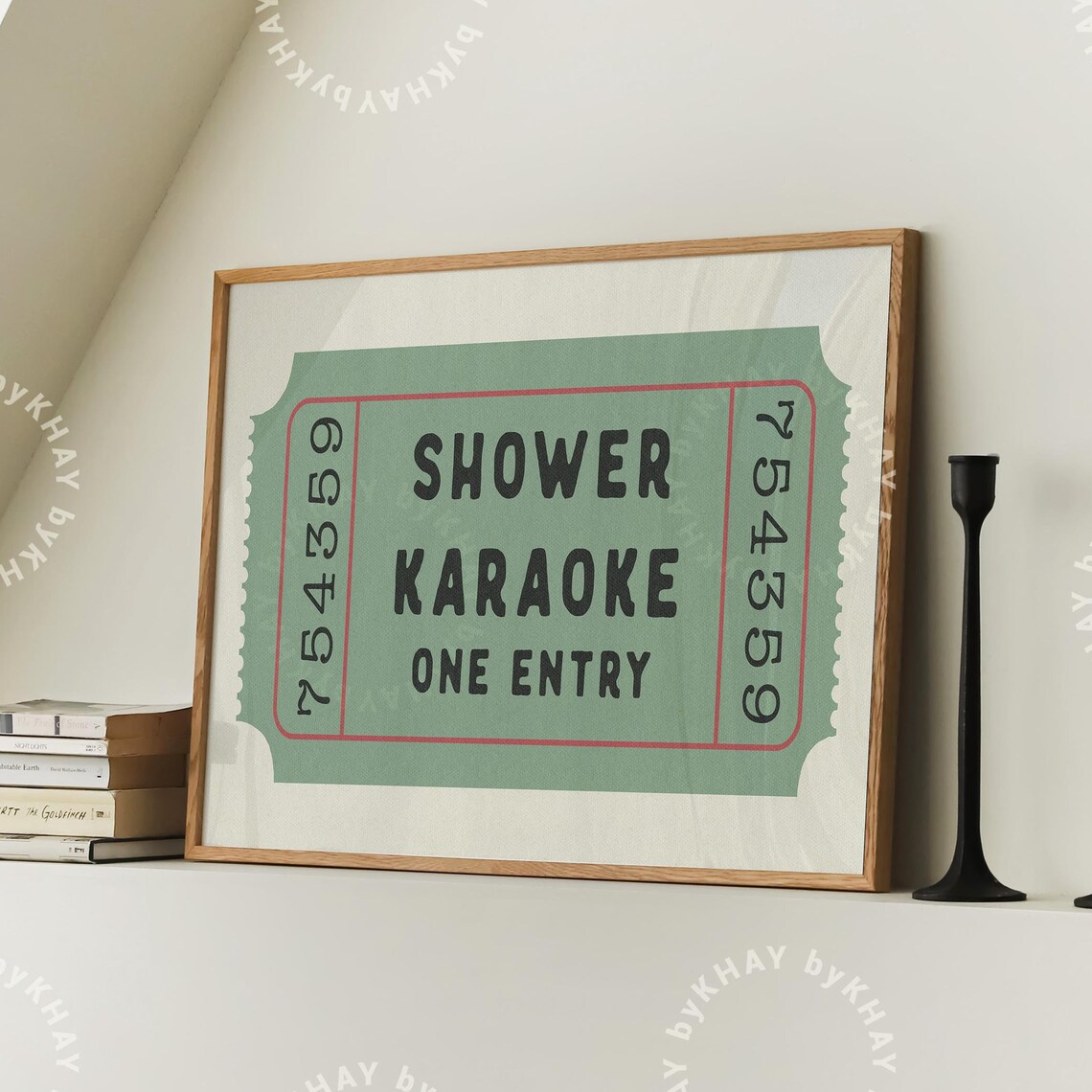 Shower Karaoke Ticket Horizontal Bathroom Poster