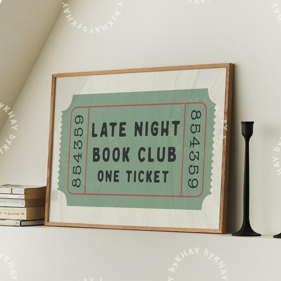 Late Night Book Club Retro Aesthetic Art Print