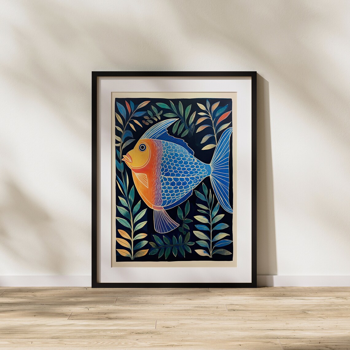 Fish Painting Animal Underwater Life Plant Modern Art Illustration Fun Nature - Image 3